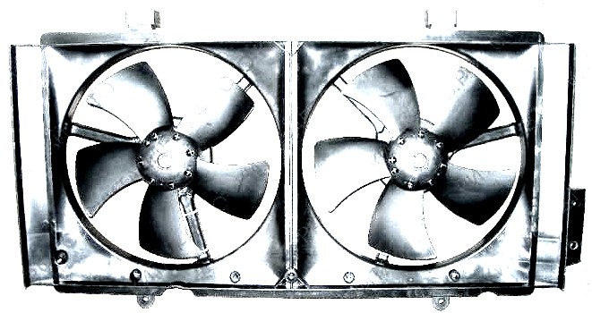 Вентилятор охлаждения в сборе с диффузором для китайского автомобиля Lifan Solano (B1308100)