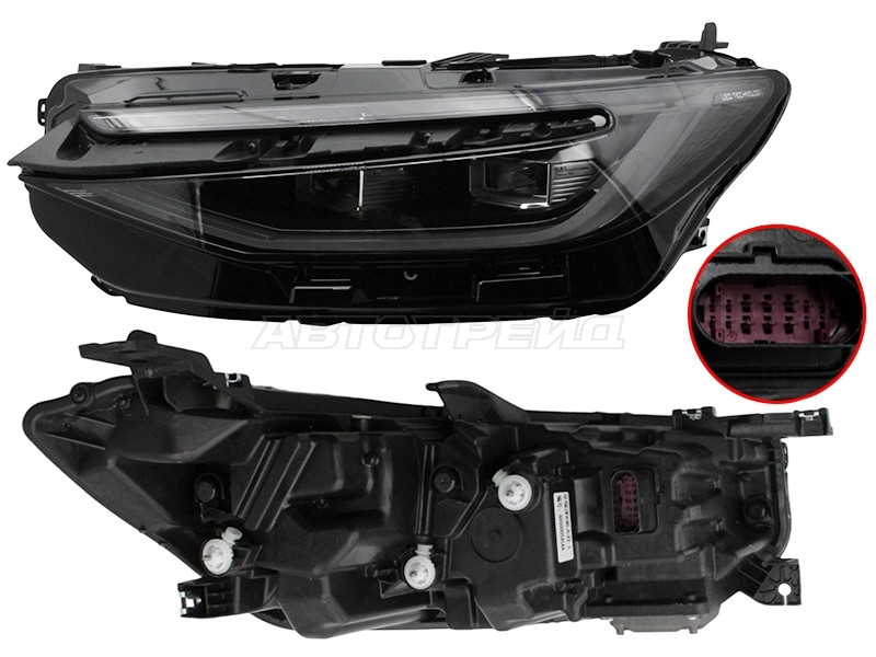 Фара левая LED для китайского автомобиля Chery Arrizo 8 (605000546AA)