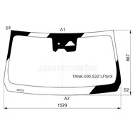 Стекло лобовое Д/Д 2 Камеры XYG для Tank 500  (: 5206500XKV3BA)